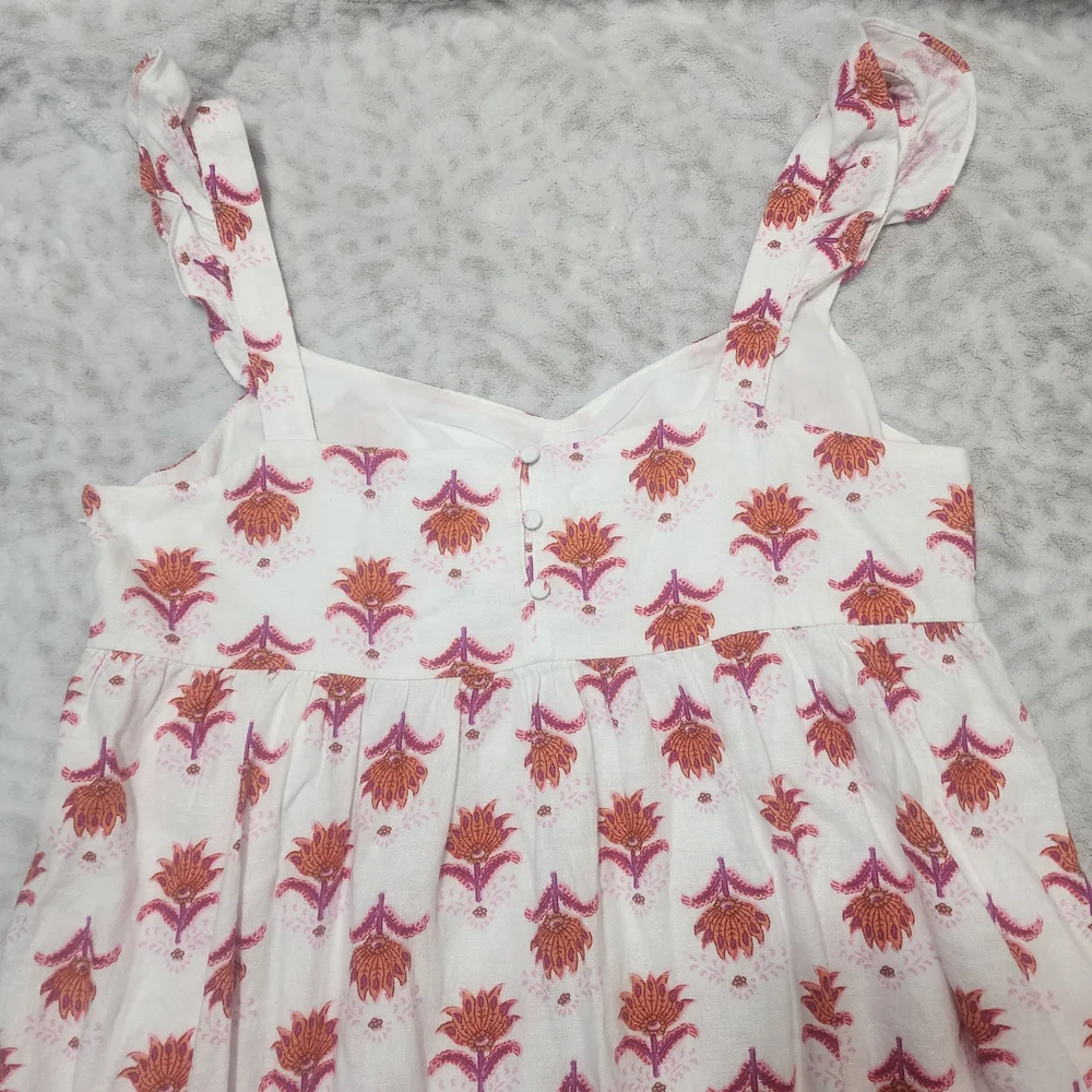 J.Crew Factory Women's Linen Blend Ruffle Strap Mini Sundress Floral Sz 14 NWT - Picture 6 of 14